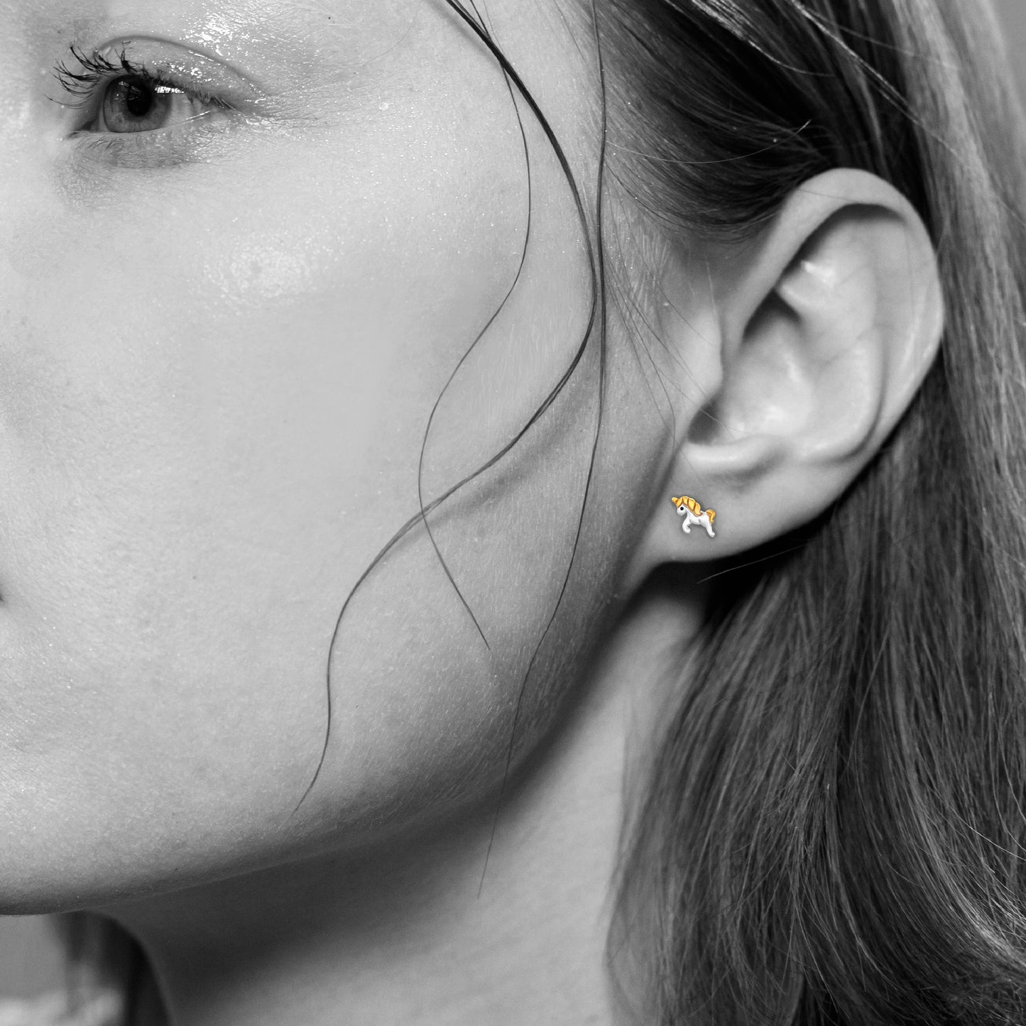 Silver and Gold Unicorn Ear Studs