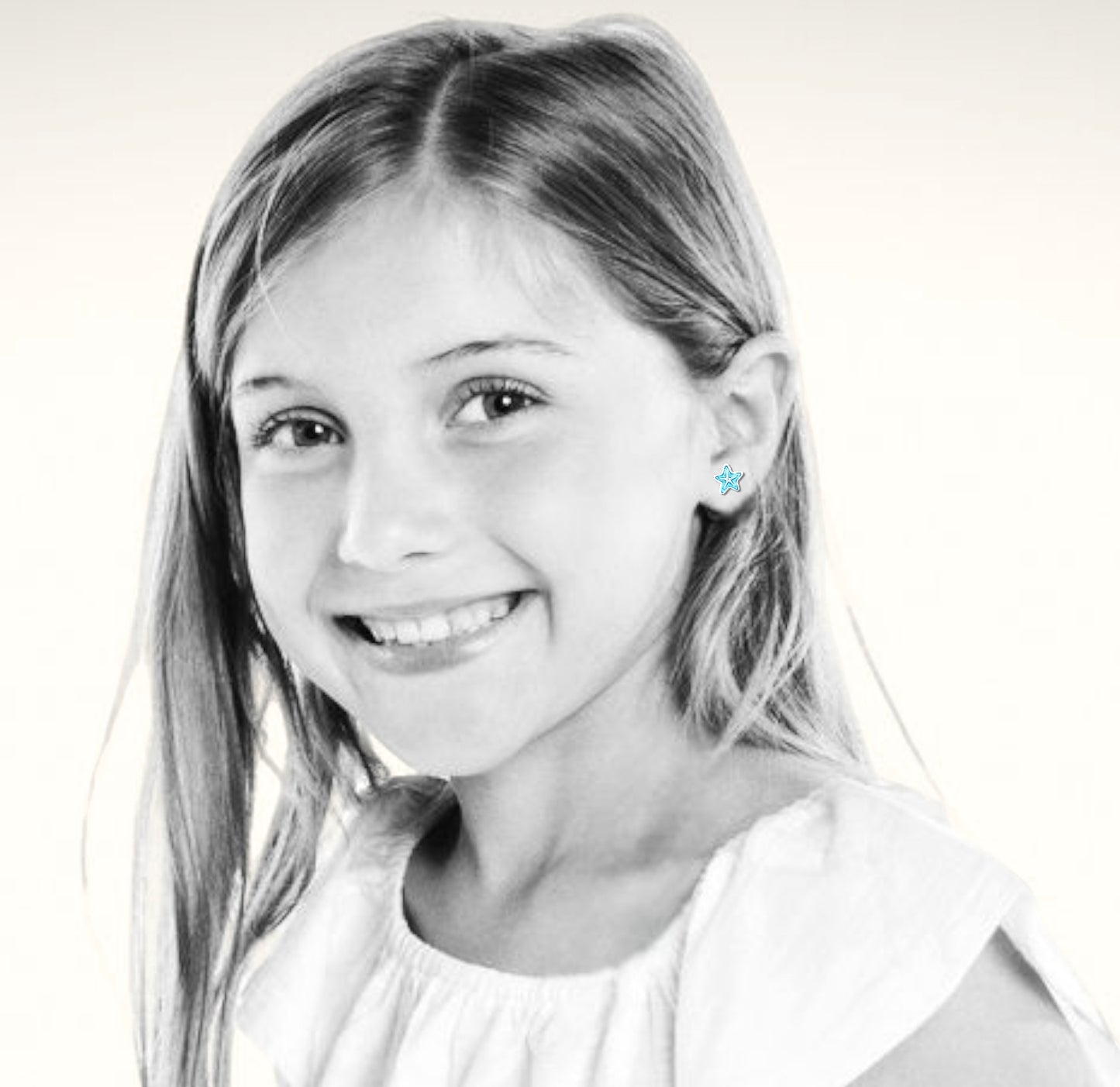 Children's Silver Star fish Ear Studs