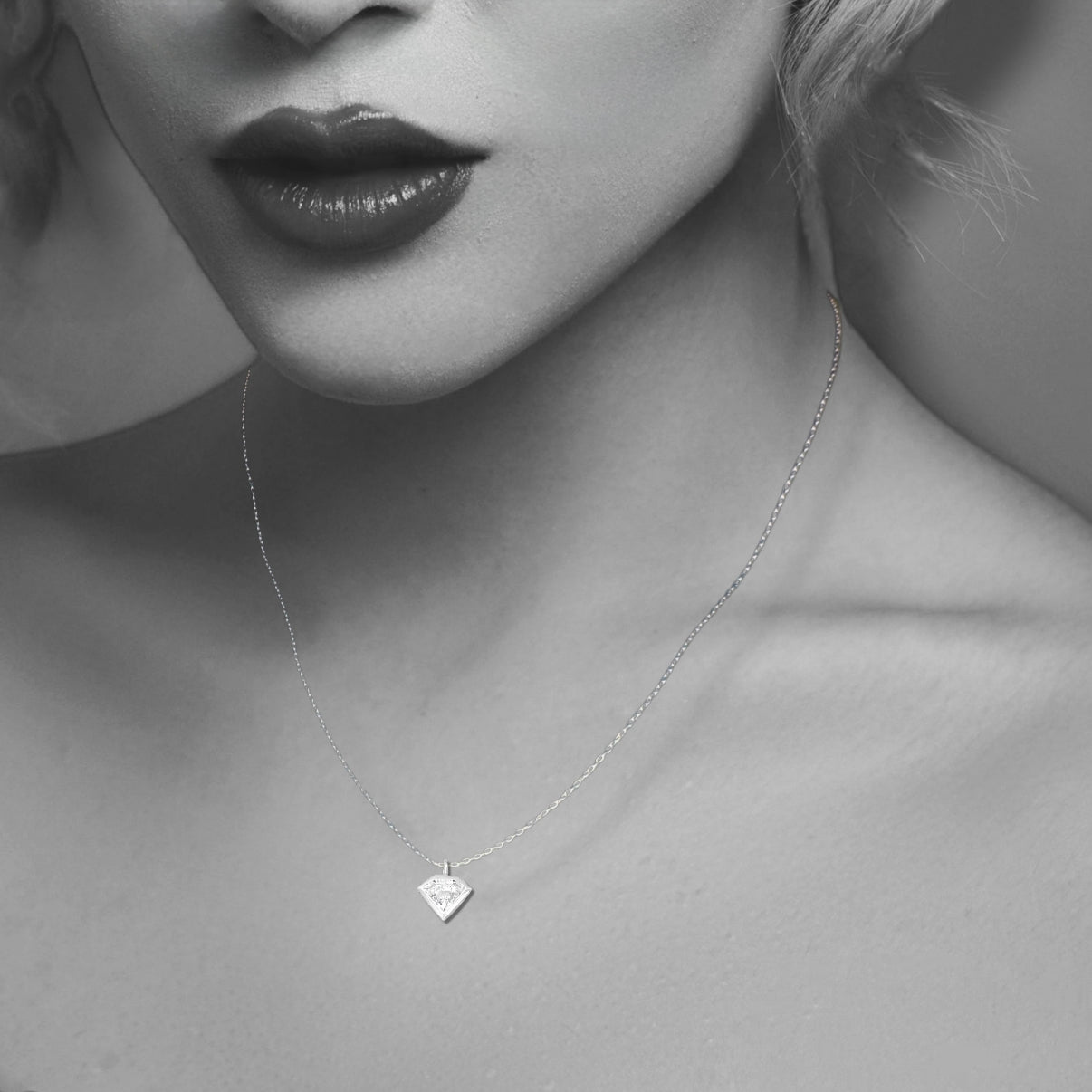 Silver Diamond Shaped Necklace