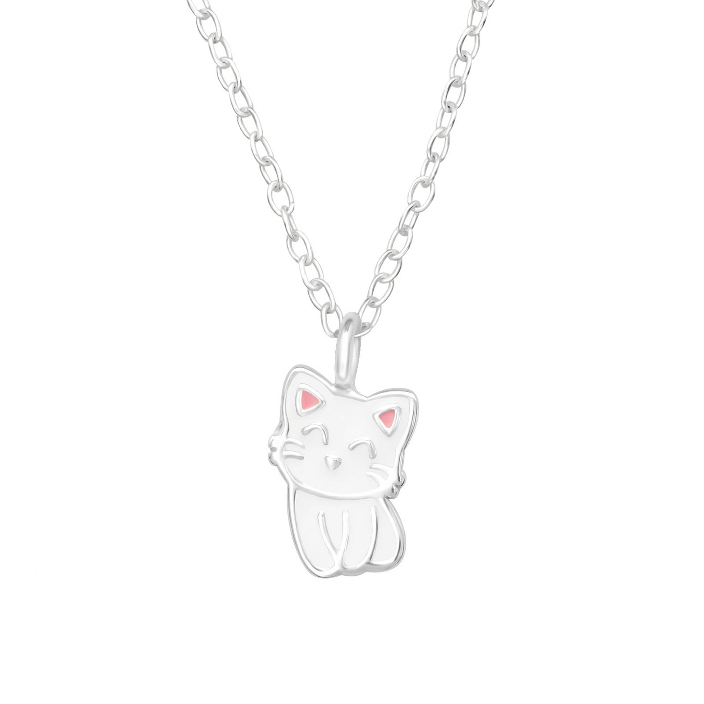 Children's Silver Cat Necklace
