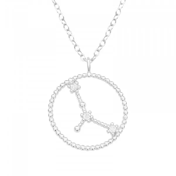 Silver Cancer Zodiac Sign Necklace