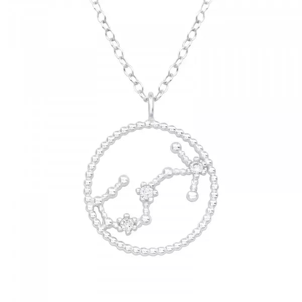 Silver Scorpio Zodiac Sign Necklace