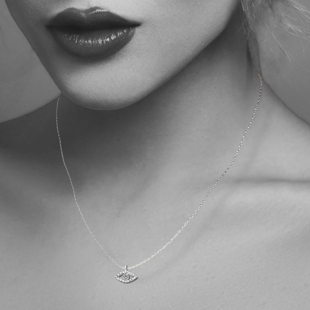Diamonds Eye silver Necklace