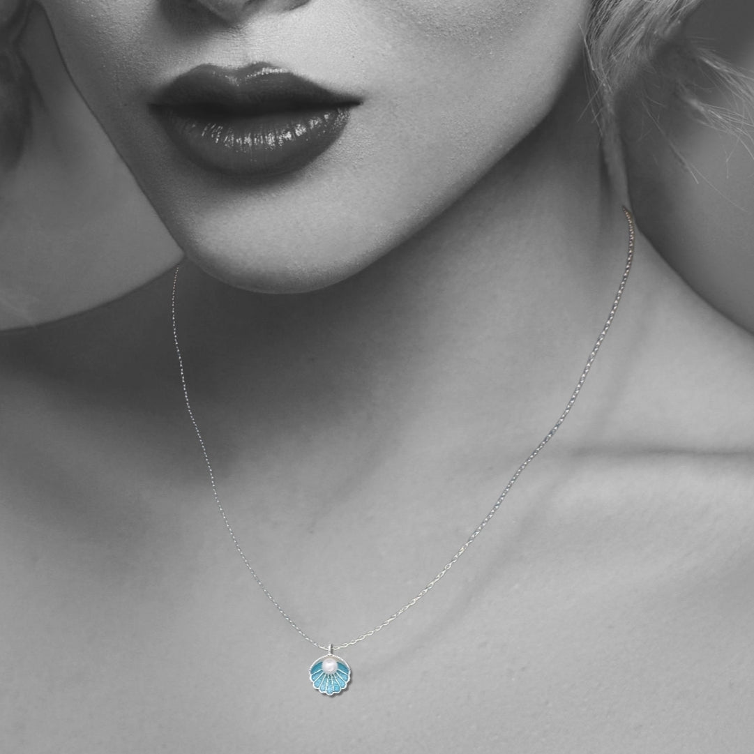 Shell Sterling pearl Silver Necklace
