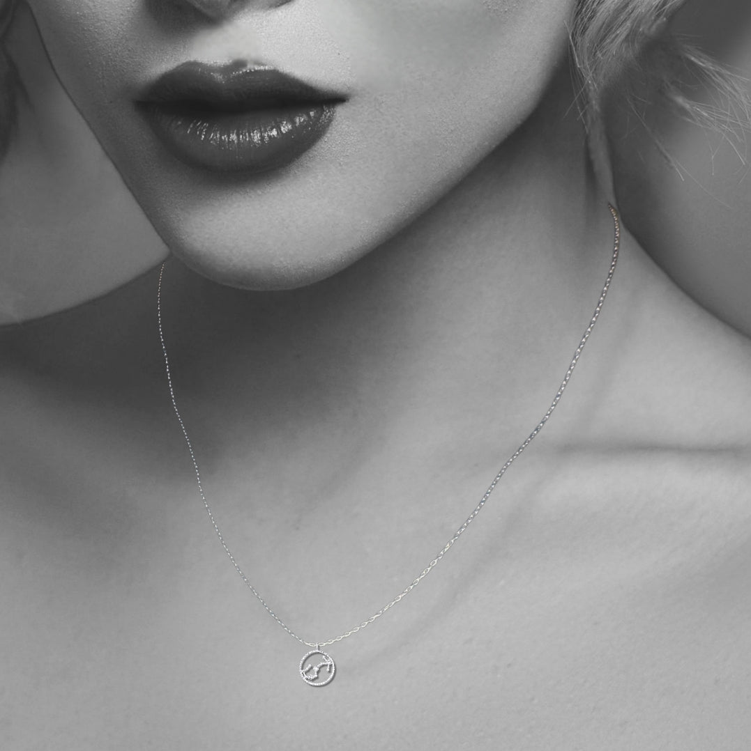 Silver Scorpio Zodiac Sign Necklace