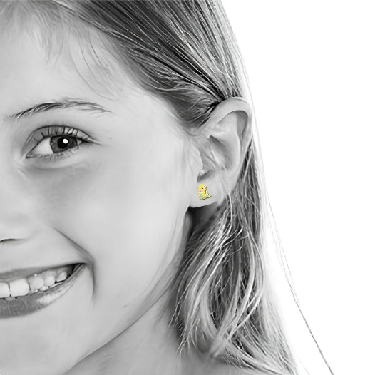 Children's 24 K Gold Mermaid Ear Studs